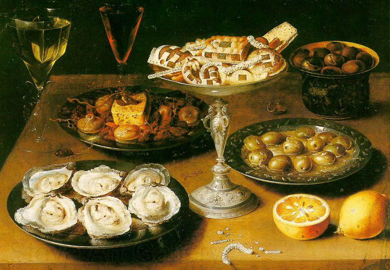 Osias Beert Still Life with Oysters and Pastries France oil painting art